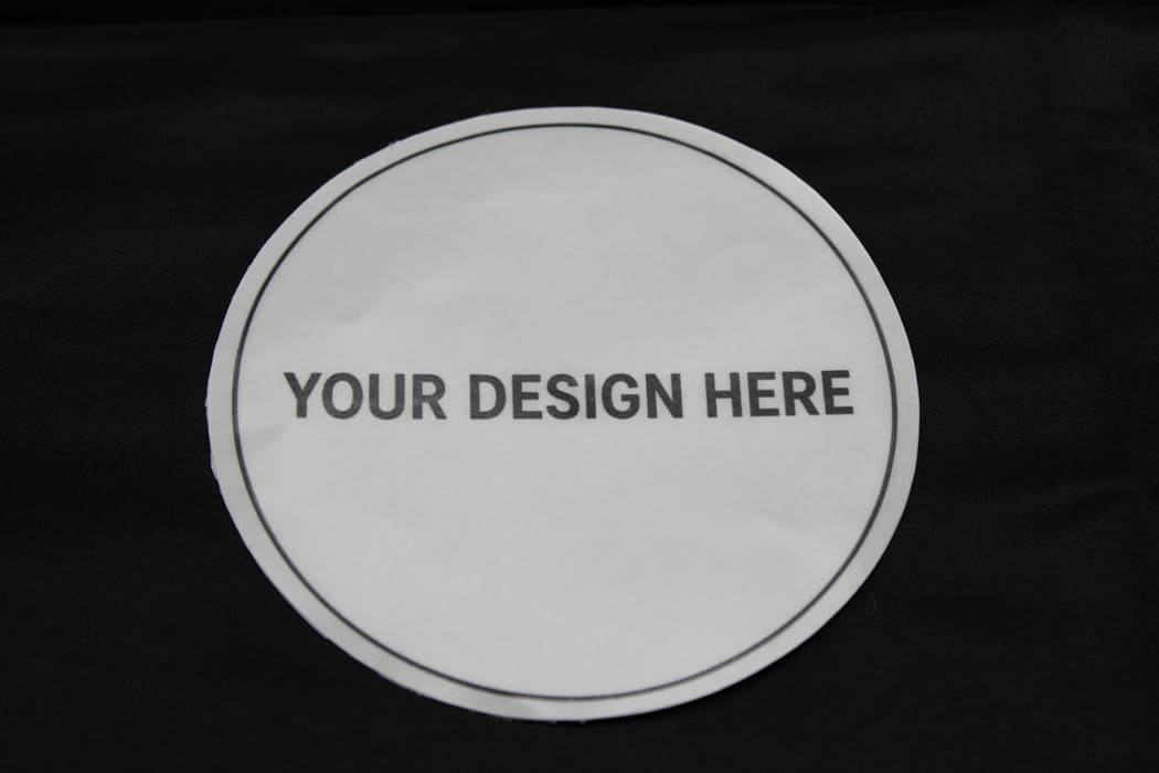 Voorbeeldfoto van een ronde sticker, 10 cm