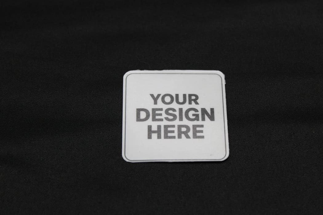 Voorbeeldfoto van een vierkante sticker, 4x4 cm