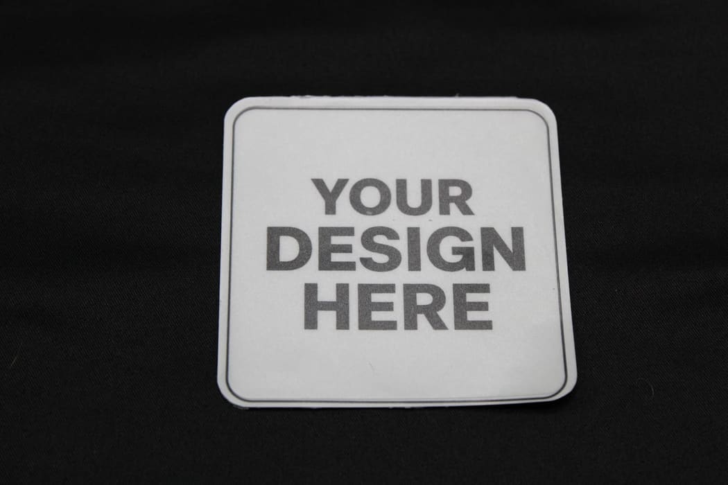 Voorbeeldfoto van een vierkante sticker, 7x7 cm